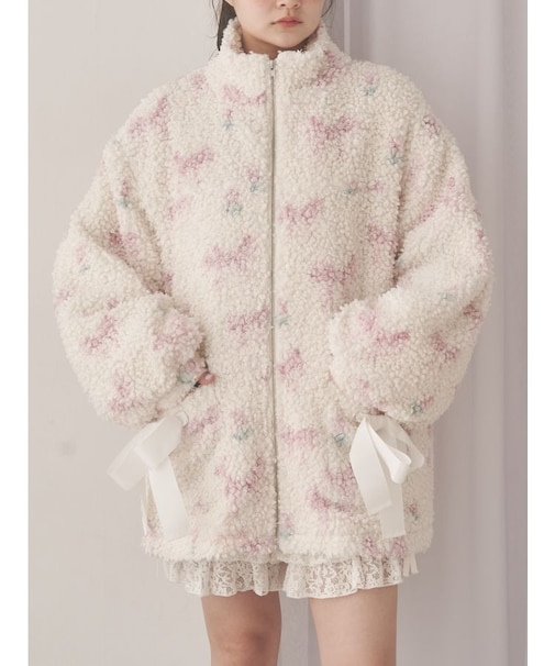 Fluffy Tulip Boa Blouson