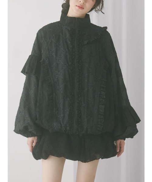 flower frill laceブルゾン｜メリージェニーの通販｜&mall