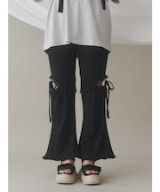 レースカットフリルリブパンツ