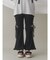 レースカットフリルリブパンツ