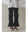 レースカットフリルリブパンツ