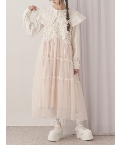 petit flowerチュールキャミワンピース