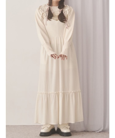 アシメribbonベロアワンピース