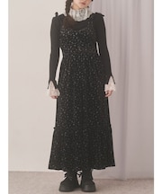 アシメribbonベロアワンピース