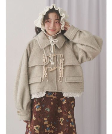 milk shaggy Duffle Coat