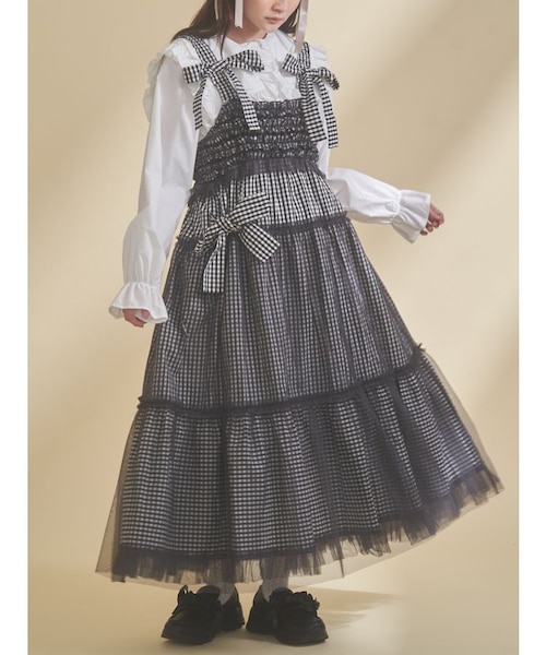 チュールリボンキャミワンピース｜メリージェニーの通販｜&mall