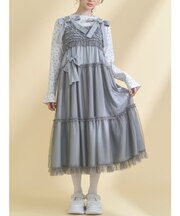 チュールリボンキャミワンピース