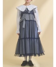 チュールリボンキャミワンピース