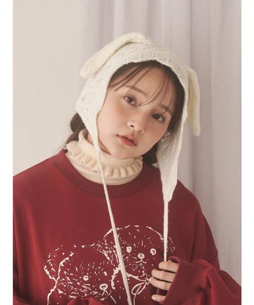 animal lace knit cap