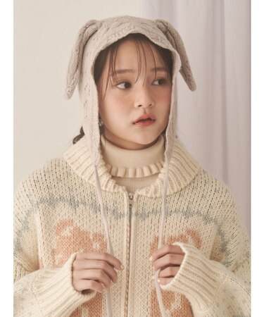 animal lace knit cap