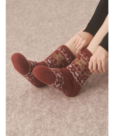もこもこbear knit socks