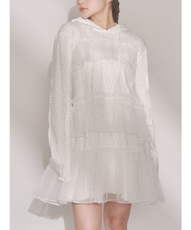 ミルキーアイレットチュールワンピース