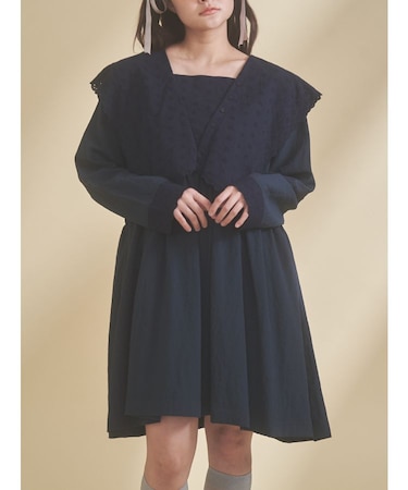 セーラーカラーミニワンピース