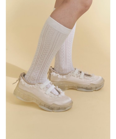 satin frill bandスニーカー