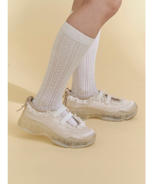 satin frill bandスニーカー