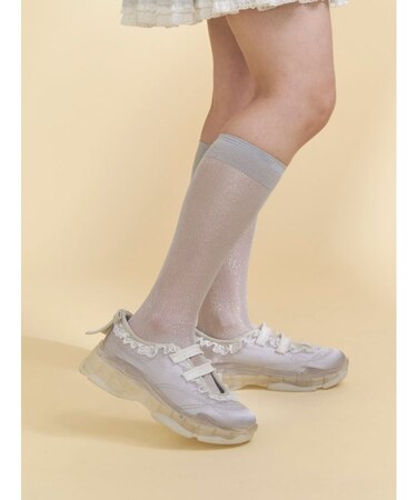 satin frill bandスニーカー