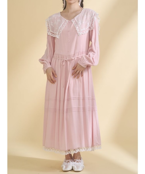 airy lace collarワンピース
