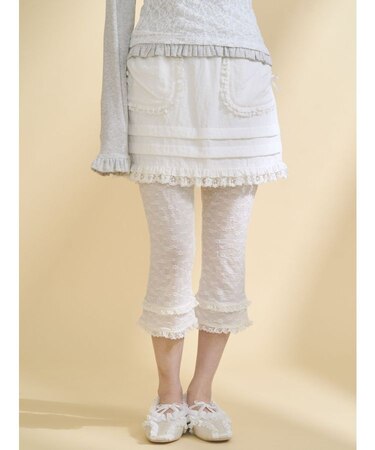 ストレッチレースカプリパンツ