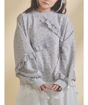 flowerレーススウェット