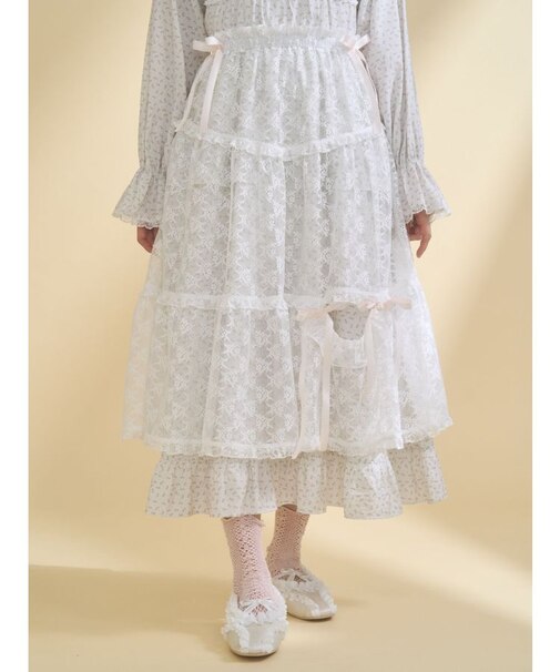 シアーレースフレアスカート