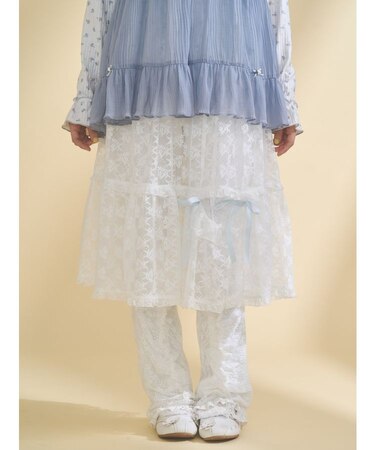 シアーレースフレアスカート