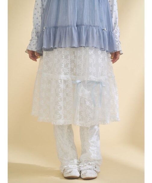 シアーレースフレアスカート