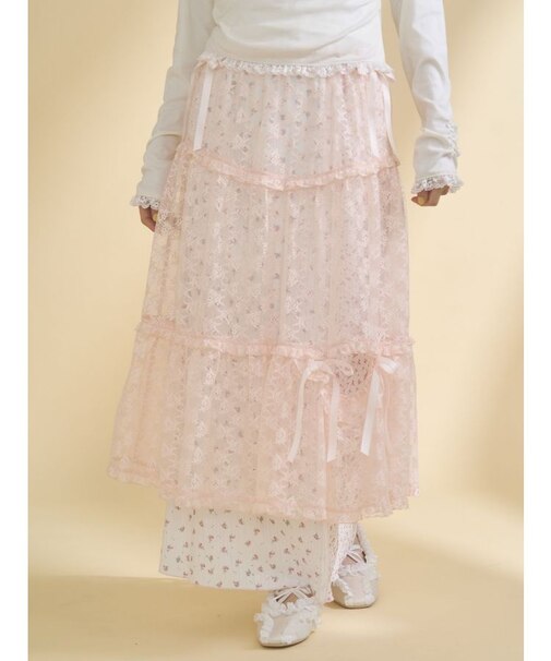 シアーレースフレアスカート