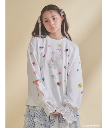 New Wave Sugar cat lace sweat