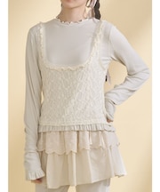 lace layered long tee