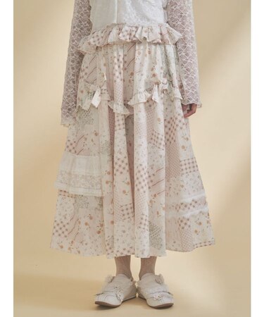 デコラティブリボンフレアスカート