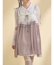 サテンリボンキャミチュニック