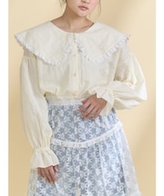 dot laceフリルカラーブラウス