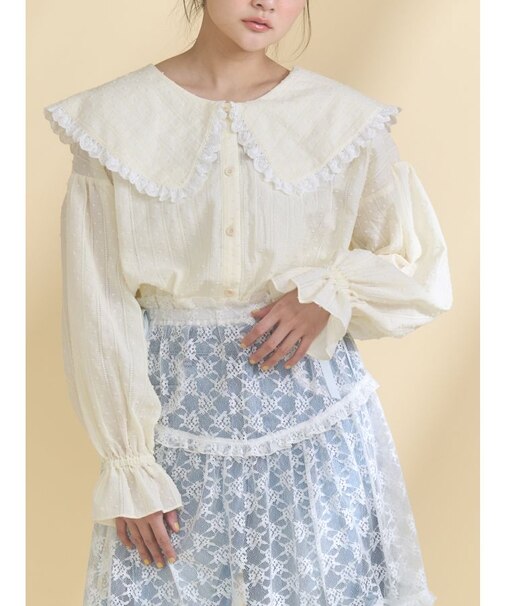 dot laceフリルカラーブラウス