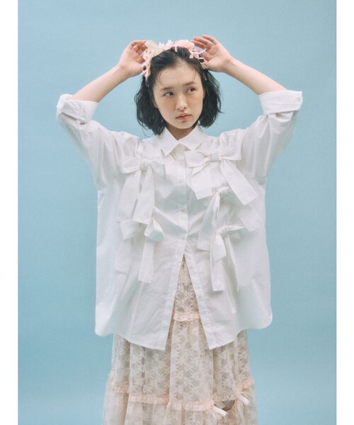 bon bon ribbon shirt｜メリージェニーの通販｜&mall（アンドモール