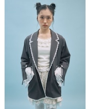 lace slit ribbon jacket