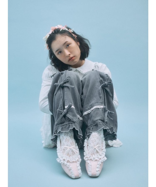 フリルデコラティブバレエシューズ