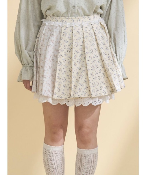 flowerアソートプリーツミニスカート