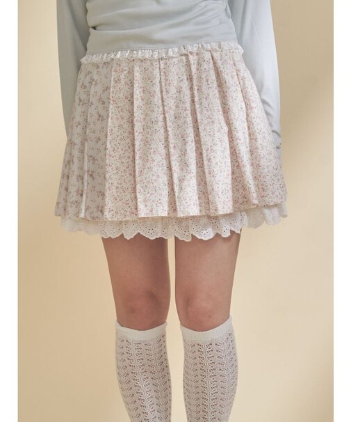 flowerアソートプリーツミニスカート