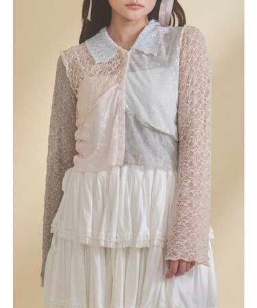 fog color blocking cardigan