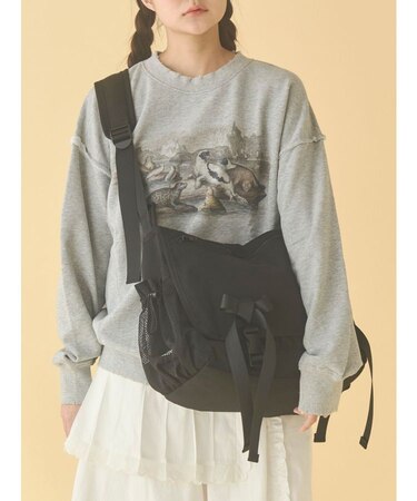 ribbon messenger bag