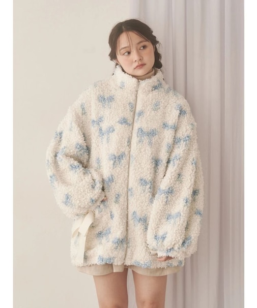 Fluffy Tulip Boa Blouson