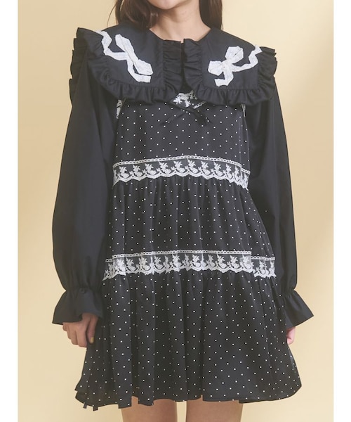 ribbonフリルカラーブラウス｜メリージェニーの通販｜&mall（アンド