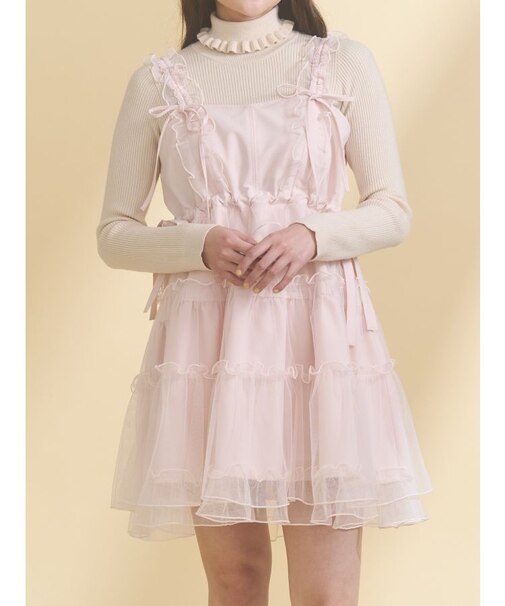 チュールドロストミニキャミワンピース