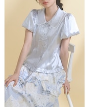 ribbonサテンシャツ