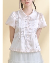 ribbonサテンシャツ