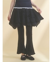 リボンフレアリブパンツ