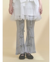 リボンフレアリブパンツ