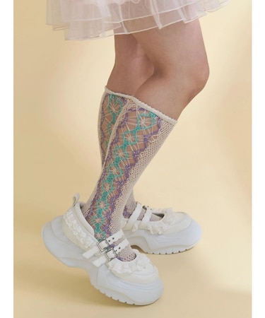 frill mary jane metal sneakers