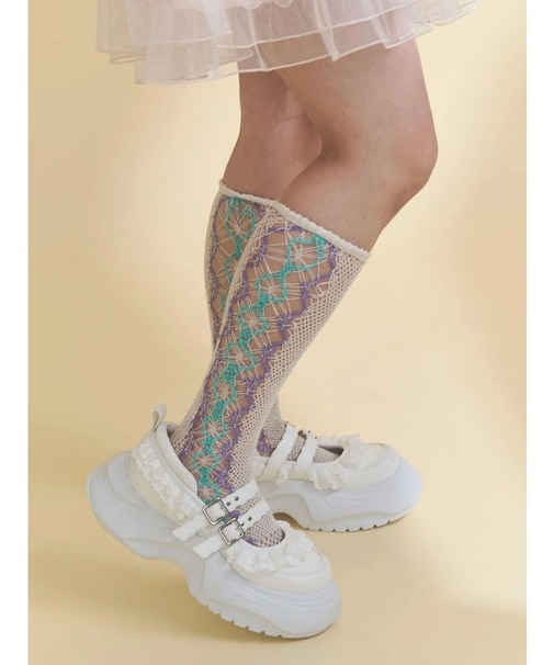 frill mary jane metal sneakers