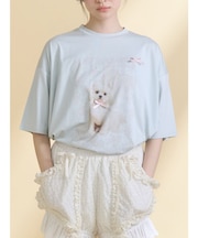 ribbon dog collage tee